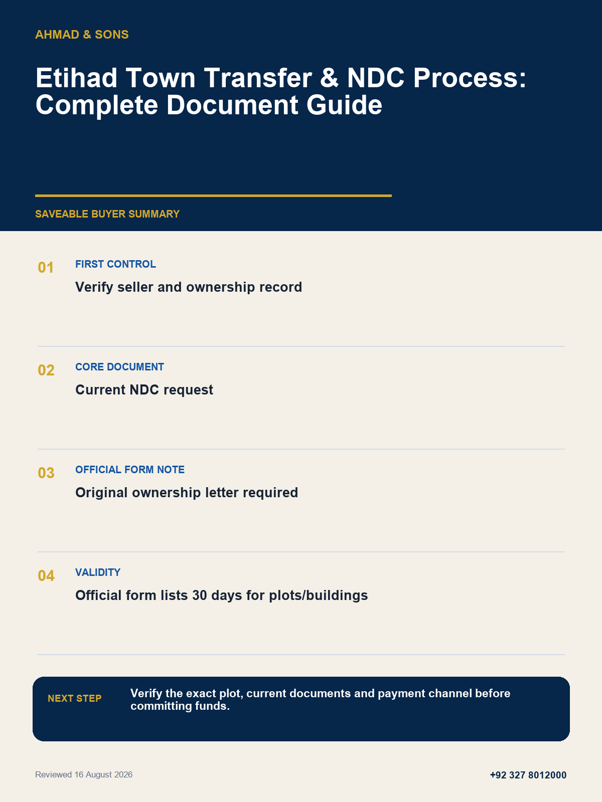 Transfer-day summary by Ahmad and Sons